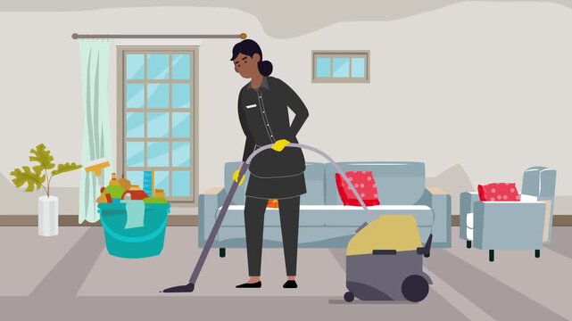 Housework  service concept animation 