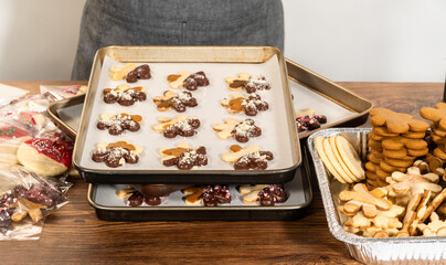 Festive Cookie Packaging with Chocolate-Dipped Christmas Delights