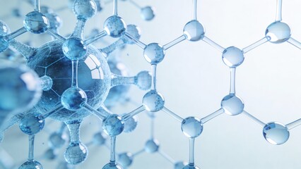Blue molecular structure model