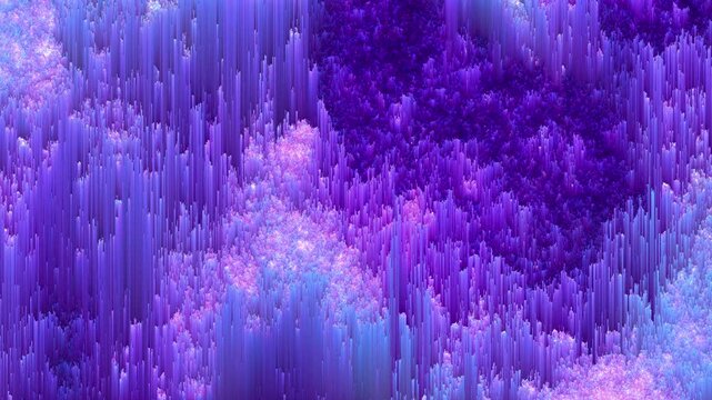 Pixel sorting loop, glitch art. Purple, pink, blue abstract background.