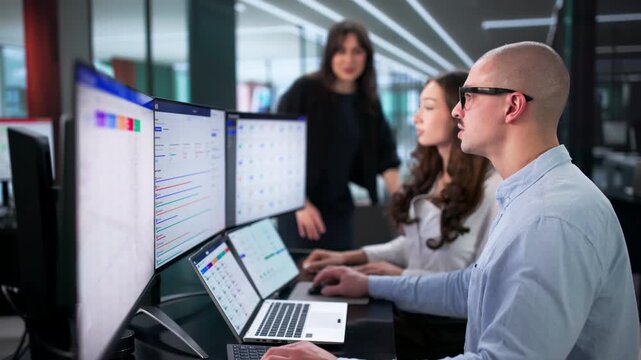 Financial Analyst Using Dashboard To Track KPIs