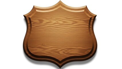 Wooden shield plaque with ornate border
