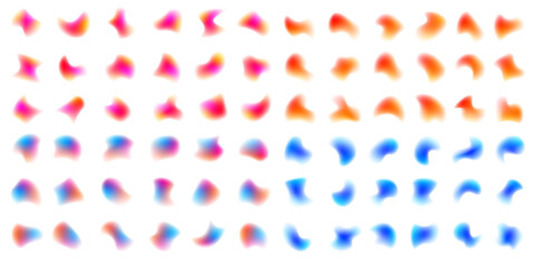 Obraz premium Abstract liquid gradient circle contains neon colors inside satin blot membrane, rising drops, smooth form, compact shape. Aurora shimmer glow expands. Vector png banner symbol.