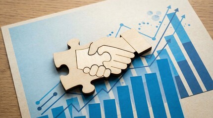 Business partnership agreement symbolic representation graphic element cooperation concept