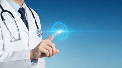 Doctor interacting with digital interface