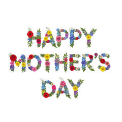Celebrating mother's day with colorful floral greetings isolated on transparent background