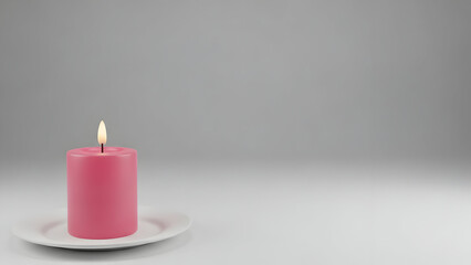 Romantic pink valentine's day candle for love and amore