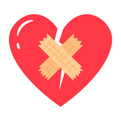 Healing a Broken Heart Symbolized by Crossed Bandages