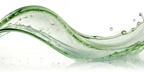Dynamic Green Liquid Wave with Bubbles
