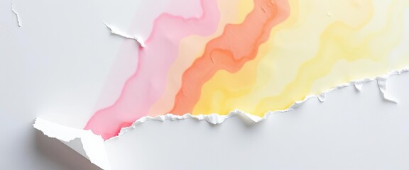 Jagged edges of a torn white sheet, showing fibrous texture,  messy,  distressed