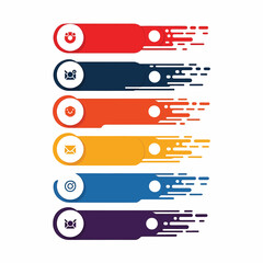 Modern Speed Icon Infographic Banners