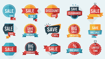 Set of Vintage Sale Badges and Labels