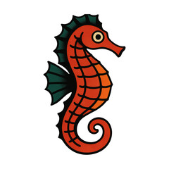Fototapeta premium PNG Colorful whimsical seahorse illustration