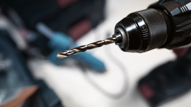 Precision Twist Drill Bit in Mechanical Drill Chuck