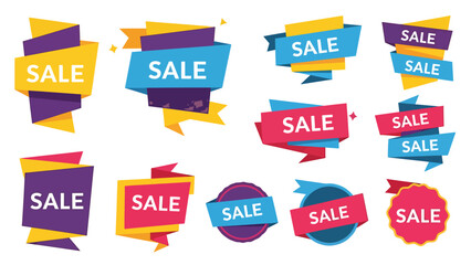 Set of Colorful Sale Banners