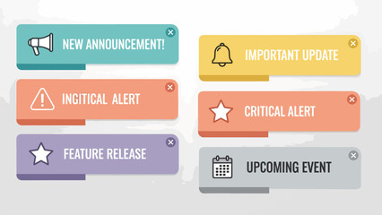 Alert Buttons With Announcement And Update Information