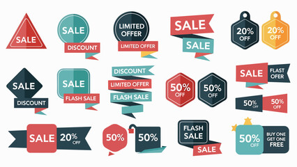 Flat Design Sales Labels and Tags Collection