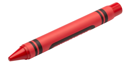 Red Crayon with Black Bands on Black Background writing tool