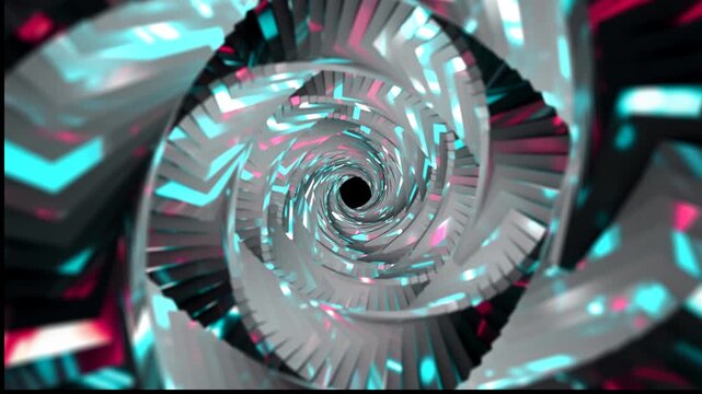 Scaled Tunnel for Music Video Backgrounds, Abstract Geometric Flow for VJ Artists, Futuristic Snake Skin Texture for Sci-Fi Motion Designers