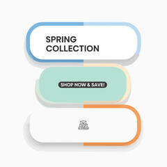 Obraz premium Spring Collection Sale Banner With Buttons