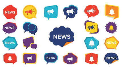 News and Announcement Bubble Vector Set