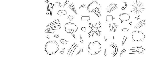 Obraz premium Collection of various abstract shapes and symbols