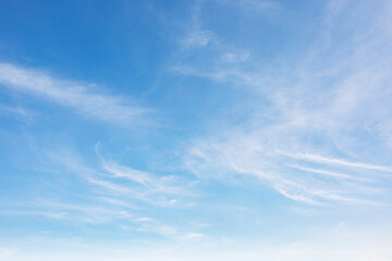 Summer blue sky cloud gradient light white background. Beauty clear cloudy in sunshine calm bright winter air bacground. Gloomy spring cyan landscape nature day horizon skyline view space