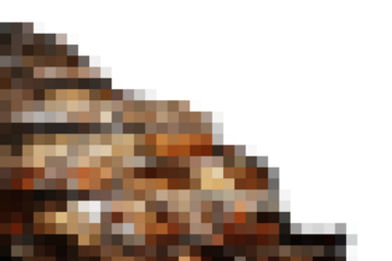 Abstract colored pixel mosaic  texture on transparent background