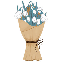 bouquet of snowdrop flowers