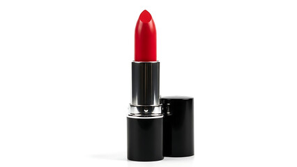 Fototapeta premium Red lipstick on white background