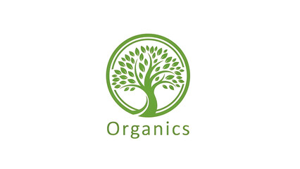 Organic product logo with green tree
