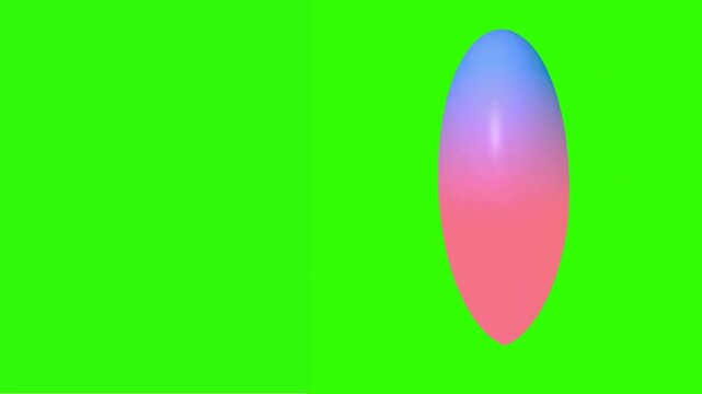 A colorful 3D rendered abstract heart or capsule shape with a pink and blue gradient rotates. Use this versatile element for romantic themes, love concepts, or vibrant backgrounds.