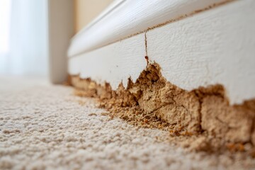 Termite Mud Tubes on Interior Wall Surface