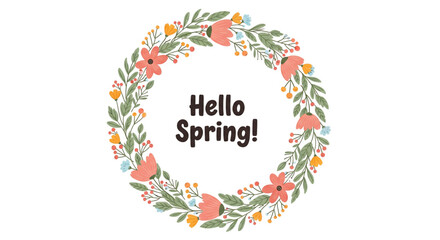 Spring Wreath Greeting Card Design for Seasonal Promotions and Celebrations