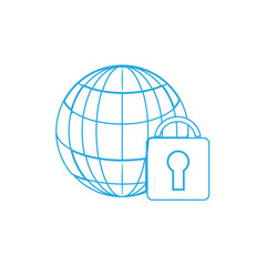 black and white secured internet vector icon