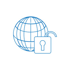 black and white secured internet vector icon