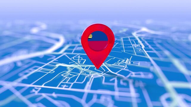 Liechtenstein Flag Pin Location On Digital Map Revealing By Cloth