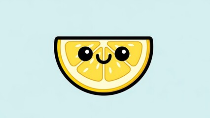 Smiling Lemon Slice Cartoon Character Illustration.
