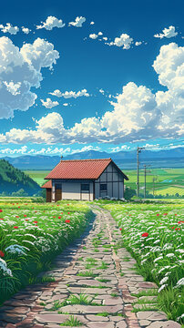 A cartoon depicting a rural atmosphere. 