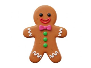 Gingerbread man cookie isolated on white background