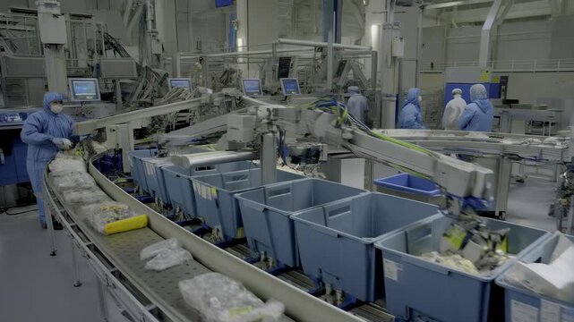Automated Factory: Robotics, Conveyors & High-Speed Sorting Production