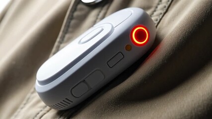 Aging population healthcare with emergency alert device. Concept of senior safety, health monitoring, assistive technology and fast response for independent elderly living.