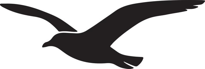 Seagull bird icon in silhouette white background. © Sundas