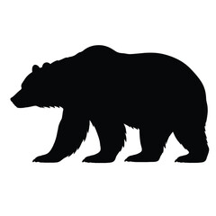 Silhouette of walking bear animal