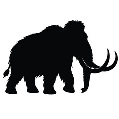 Obraz premium Silhouette of Woolly Mammoth Standing