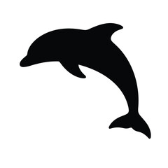 Fototapeta premium Silhouette of dolphin jumping