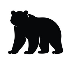 Black silhouette of walking bear