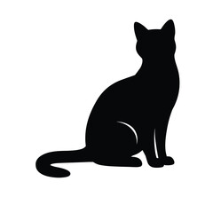 Silhouette of a Sitting Cat