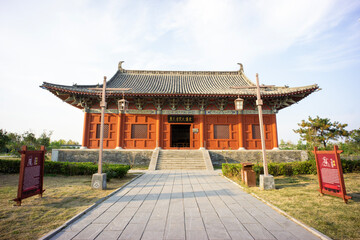 Fototapeta premium Yingtian Academy in Shangqiu City, Henan Province, China, is one of the four ancient academies in China and the most famous attraction in the ancient city of Shangqiu. 