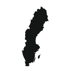 Obraz premium Black silhouette map of Sweden outline